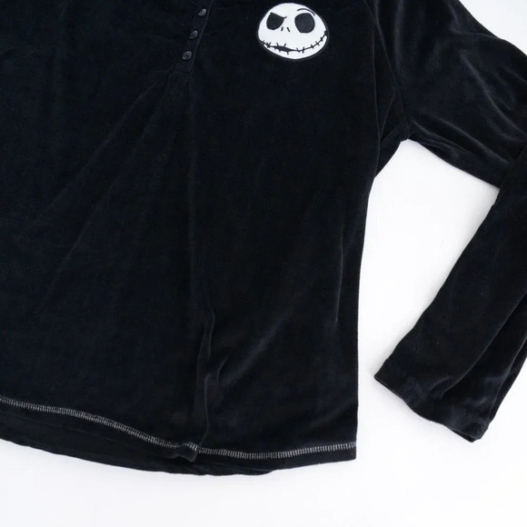 Disney The Night Before Christmas Black Half Button Down  Shirt Large - Picture 6 of 10